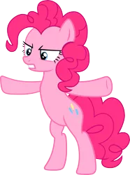 Size: 5959x8000 | Tagged: safe, artist:xboomdiersx, derpibooru import, pinkie pie, earth pony, pony, the cutie map, absurd resolution, bipedal, female, mare, raised hoof, simple background, solo, standing, standing up, t pose, transparent background, underhoof, vector