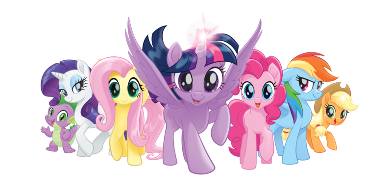 Size: 6111x3010 | Tagged: absurd resolution, alicorn, applejack, derpibooru import, dragon, fluttershy, mane seven, mane six, my little pony: the movie, pinkie pie, rainbow dash, rarity, safe, simple background, spike, transparent background, twilight sparkle, twilight sparkle (alicorn), vector