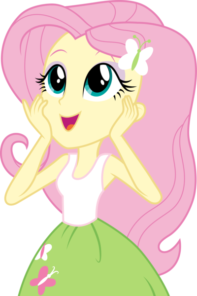 Size: 3001x4500 | Tagged: safe, artist:cloudyglow, derpibooru import, fluttershy, equestria girls, absurd resolution, beautiful, clothes, female, happy, simple background, smiling, solo, tanktop, transparent background, vector
