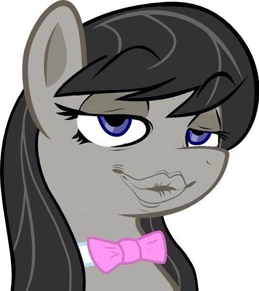 Size: 525x590 | Tagged: safe, artist:haetran, artist:reiduran, derpibooru import, edit, octavia melody, earth pony, pony, big lips, bust, duckface, female, mare, portrait, reaction image, simple background, smug, solo, transparent background, vector