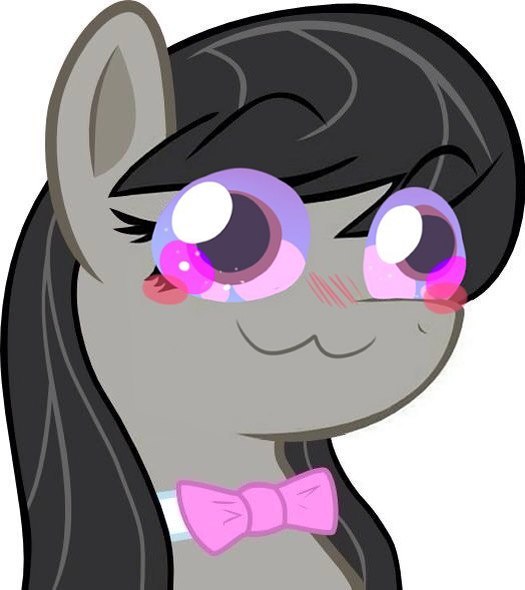 Size: 525x590 | Tagged: safe, artist:haetran, artist:reiduran, derpibooru import, edit, octavia melody, earth pony, pony, :3, blushing, bust, female, mare, portrait, reaction image, simple background, solo, transparent background, vector, wingding eyes