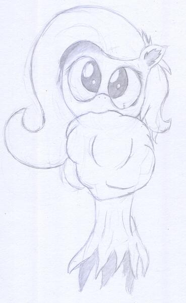 Size: 1432x2330 | Tagged: safe, derpibooru import, fluttershy, pony, bust, floppy ears, monochrome, nom, pencil drawing, sketch, sketch dump, small ears, solo, traditional art, tree