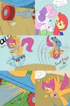 Size: 1600x2400 | Tagged: safe, artist:jake heritagu, derpibooru import, apple bloom, scootaloo, sweetie belle, pony, comic:ask motherly scootaloo, clothes, comic, hairpin, motherly scootaloo, scooter, sweater, sweatshirt