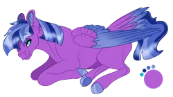 Size: 1125x632 | Tagged: safe, artist:bijutsuyoukai, derpibooru import, oc, oc:javelin jinx, unofficial characters only, pegasus, pony, colored wings, male, multicolored wings, offspring, parent:spearhead, parent:twilight sparkle, prone, simple background, solo, stallion, transparent background