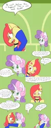 Size: 1600x4000 | Tagged: safe, artist:jake heritagu, derpibooru import, apple bloom, sweetie belle, pony, comic:ask motherly scootaloo, clothes, comic, crying, hospital, hug, sweater, waiting room