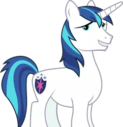 Size: 4086x4216 | Tagged: safe, artist:frownfactory, derpibooru import, shining armor, pony, unicorn, a flurry of emotions, .svg available, absurd resolution, blue eyes, blue hair, blue mane, blue tail, horn, male, multicolored hair, multicolored mane, multicolored tail, simple background, smiling, solo, stallion, svg, transparent background, vector