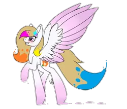 Size: 1244x1072 | Tagged: safe, artist:inspiredpixels, derpibooru import, oc, oc:spring splat, unofficial characters only, pegasus, pony, colored wings, female, mare, multicolored wings, raised hoof, simple background, solo, transparent background