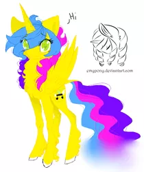 Size: 671x799 | Tagged: safe, artist:emypony, derpibooru import, oc, oc:instrumentall, unofficial characters only, alicorn, pony, alicorn oc, color porn, eyestrain warning, female, mare, ms paint, needs more saturation, simple background, solo