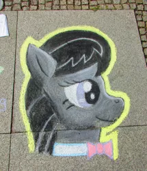 Size: 1928x2240 | Tagged: safe, artist:malte279, derpibooru import, octavia melody, pony, 2017, chalk drawing, galacon, galacon 2017, solo, traditional art, tribute to kazumi evans