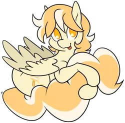 Size: 920x907 | Tagged: safe, artist:egophiliac, derpibooru import, oc, oc:orange cream, unofficial characters only, pegasus, pony, commission, female, simple background, tongue out, transparent background