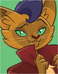 Size: 218x278 | Tagged: abyssinian, anthro, bust, capper dapperpaws, derpibooru import, looking at you, male, my little pony: the movie, official, portrait, safe, simple background, solo