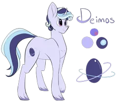 Size: 3000x2479 | Tagged: safe, artist:beashay, derpibooru import, oc, oc:deimos, unofficial characters only, pony, unicorn, curved horn, high res, magical lesbian spawn, male, offspring, parent:starlight glimmer, parent:trixie, parents:startrix, reference sheet, solo, stallion