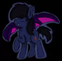 Size: 2657x2625 | Tagged: safe, artist:euspuche, derpibooru import, oc, oc:neo, unofficial characters only, bat pony, pony, black background, fangs, female, simple background, smiling, solo, wings