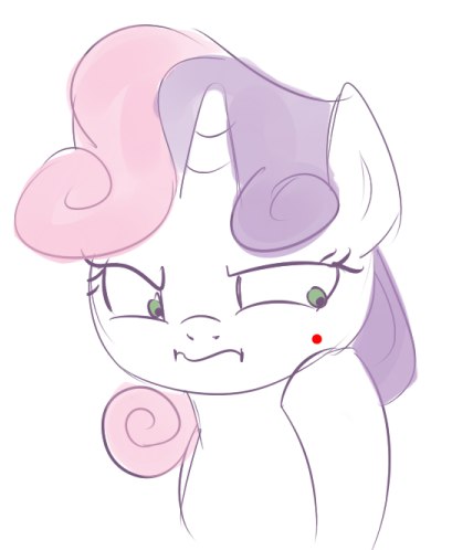 Size: 409x498 | Tagged: safe, artist:limedazzle, derpibooru import, sweetie belle, pony, my little brony risovach, acne, solo