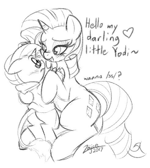 Size: 491x549 | Tagged: suggestive, artist:zajice, derpibooru import, rarity, oc, oc:yodi, classical unicorn, pony, unicorn, /ss/, bedroom eyes, blushing, canon x oc, clothes, cloven hooves, dialogue, female, glasses, grayscale, heart, hoodie, implied incest, leonine tail, male, monochrome, mother and son, nervous, sitting, size difference, sketch, straight, straight shota, unshorn fetlocks, younger