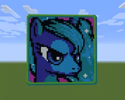 Size: 1280x1024 | Tagged: artist needed, safe, derpibooru import, princess luna, pony, bust, game screencap, minecraft, minecraft pixel art, pixel art, portrait