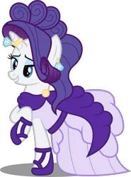 Size: 6419x8663 | Tagged: safe, artist:atomicmillennial, derpibooru import, rarity, pony, unicorn, absurd resolution, clothes, dress, ear piercing, earring, eyeshadow, female, greece, horn ring, jewelry, makeup, mare, piercing, raised hoof, simple background, solo, transparent background, vector