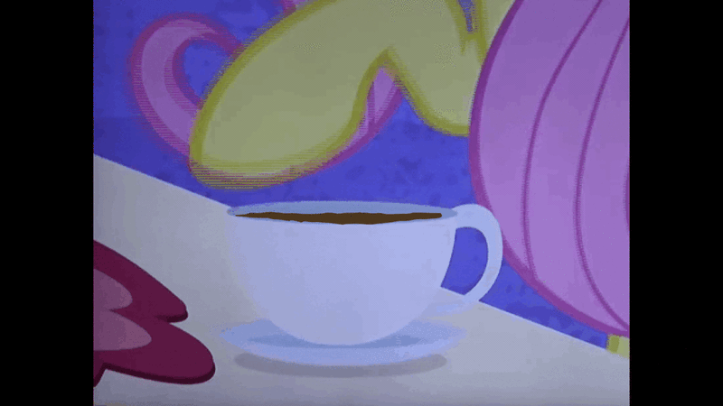 Size: 1066x600 | Tagged: safe, derpibooru import, edit, edited screencap, editor:zeppo, screencap, fluttershy, pony, discordant harmony, animated, chocolate milk, cup, everything is ruined, exploitable meme, gif, meme, milk, pure unfiltered evil, spilled milk, teacup, xk-class end-of-the-milk scenario, xk-class end-of-the-world scenario