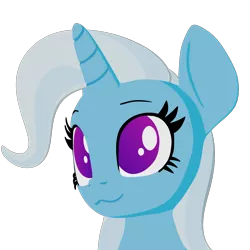 Size: 1920x1920 | Tagged: safe, artist:galawaille, derpibooru import, trixie, pony, unicorn, 3d, :3, blender, bust, catface, cel shading, female, mare, no pupils, portrait, simple background, solo, transparent background