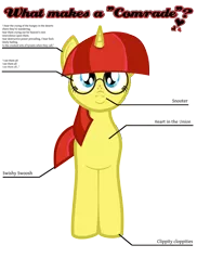 Size: 2400x3300 | Tagged: safe, artist:aaronmk, derpibooru import, oc, oc:lefty pony, unofficial characters only, pony, unicorn, freckles, glasses, simple background, text, transparent background, vector