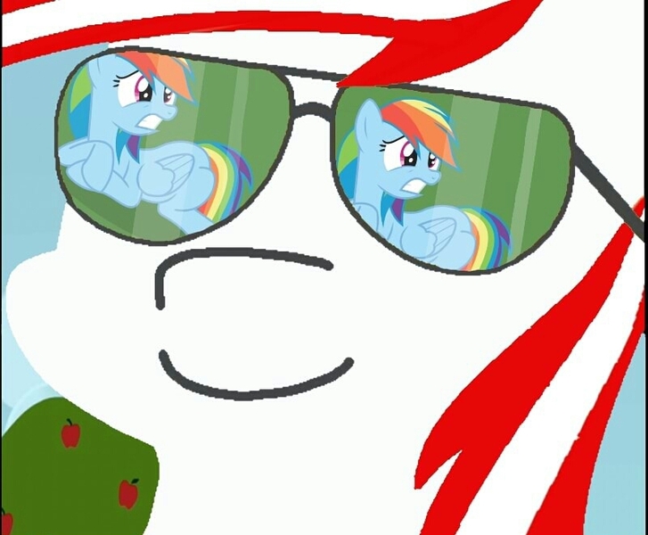 Size: 800x660 | Tagged: suggestive, artist:nick snowheart, derpibooru import, rainbow dash, oc, oc:nick snowheart, pegasus, pony, unicorn, glasses, rapeface, scared