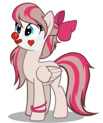 Size: 811x964 | Tagged: safe, artist:asika-aida, derpibooru import, edit, angel wings, pegasus, pony, bow, clown, female, mare, simple background, solo, transparent background, vector