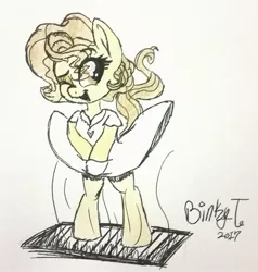 Size: 1827x1923 | Tagged: safe, artist:binkyt11, derpibooru import, ponified, pony, female, mare, marilyn monroe, newbie artist training grounds, solo, the seven year itch, traditional art