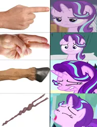 Size: 1056x1373 | Tagged: suggestive, derpibooru import, edit, edited screencap, screencap, starlight glimmer, pony, the cutie map, implied fingering, implied hoofing, meme, s5 starlight, staff, staff of sameness