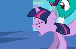 Size: 1200x766 | Tagged: suggestive, derpibooru import, edit, edited screencap, editor:minty root, screencap, twilight sparkle, oc, oc:corpulent brony, pony, unicorn, friendship is magic, corpulent brony, corpulight, eyes closed, female, implied orgasm, implied sex, implied shipping, male, mare, mouth, stallion, tongue out, twilight should be dating my oc