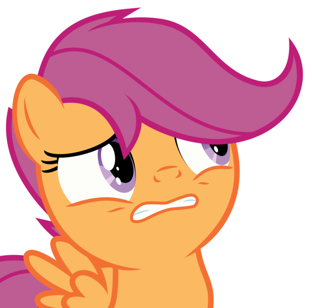 Size: 4000x3946 | Tagged: safe, artist:sollace, derpibooru import, scootaloo, pony, parental glideance, .svg available, cringing, do not want, simple background, solo, transparent background, vector, worried