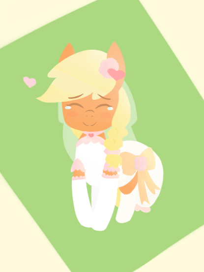 Size: 415x553 | Tagged: safe, artist:grim ponka, derpibooru import, applejack, earth pony, pony, clothes, crying, dress, female, happy, mare, wedding dress