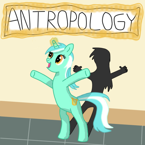 Size: 512x512 | Tagged: safe, artist:jaro142, derpibooru import, lyra heartstrings, pony, unicorn, fanfic:anthropology, bipedal, female, mare, misspelling, shadow, solo