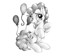 Size: 3284x2536 | Tagged: safe, artist:stallionslaughter, derpibooru import, pinkie pie, earth pony, pony, cutie mark, female, grayscale, mare, monochrome, pencil drawing, simple background, solo, traditional art, white background
