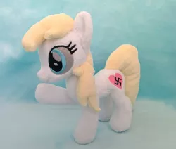 Size: 1131x960 | Tagged: safe, artist:shindeeru, derpibooru import, oc, oc:aryanne, unofficial characters only, earth pony, pony, aryan pony, female, heart, irl, nazi, photo, plushie, raised hoof, solo, swastika, toy