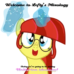 Size: 2400x2400 | Tagged: artist:aaronmk, derpibooru import, drink mixer, freckles, glasses, mixology, oc, oc:lefty pony, safe, simple background, text, transparent background, unofficial characters only, vector