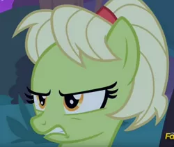 Size: 790x668 | Tagged: safe, derpibooru import, screencap, granny smith, pony, the perfect pear, adorasmith, angry, cropped, cute, granny smith is not amused, madorable, solo, young granny smith