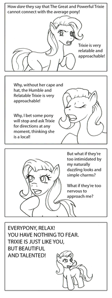 Size: 982x2612 | Tagged: safe, artist:redenaz, deleted from derpibooru, derpibooru import, trixie, earth pony, pony, arrogance, arrogant, comic, solo