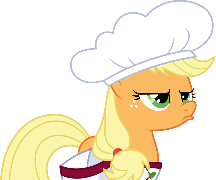 Size: 5000x4171 | Tagged: safe, artist:dashiesparkle, derpibooru import, applejack, pony, the last roundup, absurd resolution, cherry sorter outfit, hat, simple background, solo, transparent background, vector