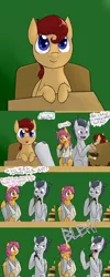 Size: 2048x5120 | Tagged: safe, artist:arkypony, derpibooru import, rumble, scootaloo, oc, oc:lightning blitz, pegasus, pony, comic:ask motherly scootaloo, baby, baby food, baby pony, cast, colt, comic, dialogue, feeding, hairpin, highchair, male, motherly scootaloo, offspring, older, older rumble, older scootaloo, parent:rain catcher, parent:scootaloo, parents:catcherloo, rumbloo, shipping, sling, speech bubble, spoon, straight, sweatshirt
