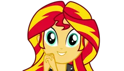 Size: 8908x5125 | Tagged: safe, artist:keronianniroro, derpibooru import, sunset shimmer, eqg summertime shorts, equestria girls, pet project, absurd resolution, female, looking at you, simple background, smiling, solo, transparent background, vector