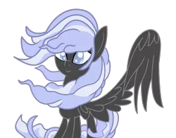 Size: 1156x900 | Tagged: safe, artist:bdgs, derpibooru import, oc, oc:winter shade, unofficial characters only, pegasus, pony, blind, magical lesbian spawn, offspring, parent:oc:nyx, parent:oc:snowdrop, parents:oc x oc, parents:snownyx, simple background, solo, transparent background, windswept mane