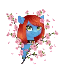 Size: 2341x2659 | Tagged: safe, artist:kobzilla, derpibooru import, oc, oc:sureibu, unofficial characters only, pony, choker, flower, flower in hair