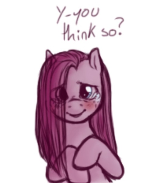 Size: 553x683 | Tagged: safe, artist:breezietype, derpibooru import, pinkie pie, earth pony, pony, blushing, crying, cute, looking at you, pinkamena diane pie, simple background, solo, talking to viewer, white background