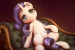 Size: 4000x2683 | Tagged: safe, artist:plotcore, derpibooru import, rarity, pony, unicorn, atg 2017, chaise, couch, draw me like one of your french girls, female, heart eyes, looking at you, mare, newbie artist training grounds, solo, wingding eyes