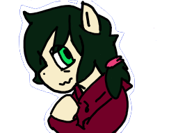 Size: 256x192 | Tagged: safe, artist:shpace, derpibooru import, oc, oc:floor bored, unofficial characters only, earth pony, pony, /mlp/, clothes, hair tie, hoodie, looking back, ponytail, simple background, solo, transparent background