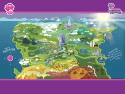 Size: 1600x1200 | Tagged: derpibooru import, equestria, explore equestria, implied twilight sparkle, map, map of equestria, my little pony logo, official, safe, wallpaper