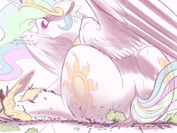 Size: 4000x2985 | Tagged: suggestive, artist:raps, derpibooru import, princess celestia, princess luna, alicorn, pony, comic:big celly, absurd resolution, blushing, both cutie marks, butt crush, butt destruction, covering face, crush fetish, crushing, cute, destruction, embarrassed, facesitting, female, fetish, giant pony, giantlestia, macro, mare, ncmares is trying to murder us, plot, ponyquin, praise the sun, royal sisters, sitting, size difference, sunbutt, the ass was fat, wallpaper, wallpaper for the fearless, wide eyes, wing fluff, wing hands