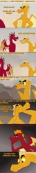 Size: 600x2883 | Tagged: artist:queencold, ask, ask caldera, burn, comic, derpibooru import, dialogue, dragon, dragoness, dragon oc, dust, female, garble, gray background, male, mother and son, oc, oc:caldera, oc:maximus, parents:oc x oc, safe, sick burn, simple background, teenaged dragon, tumblr, wind, younger