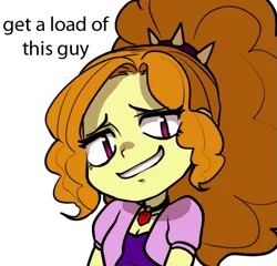 Size: 573x550 | Tagged: safe, artist:rileyav, derpibooru import, adagio dazzle, equestria girls, female, get a load of this guy, reaction image, simple background, solo, text, transparent background