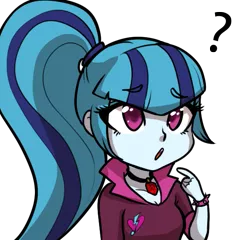 Size: 573x550 | Tagged: safe, artist:rileyav, derpibooru import, sonata dusk, equestria girls, female, question mark, simple background, solo, transparent background